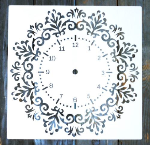 mandala óra mintás  30x30 cm-es műanyag sablon, DIY stencil 