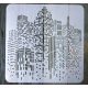 felhőkarcoló, metropolisz mintás műanyag sablon, 30x30 cm-es DIY festő  stencil