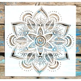   mandala mintás műanyag sablon, 30x30 cm-es DIY festő stencil