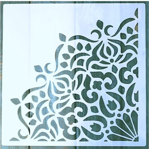 negyed mandala  mintás műanyag sablon, 30x30 cm-es DIY festő stencil 