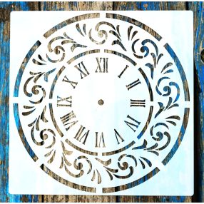   Óra számlap  mandala  mintás műanyag sablon, 30x30 cm-es DIY festő stencil 