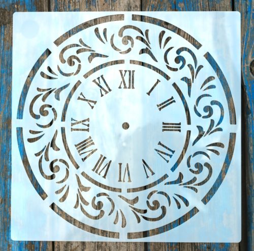 Óra számlap  mandala  mintás műanyag sablon, 30x30 cm-es DIY festő stencil 
