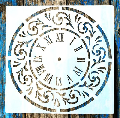 Óra számlap  mandala  mintás műanyag sablon, 30x30 cm-es DIY festő stencil 