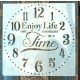 Óra számlap  család mintás műanyag sablon, 30x30 cm-es DIY festő stencil 