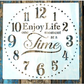   Óra számlap mintás műanyag sablon, 30x30 cm-es DIY festő stencil 