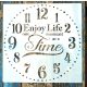 Óra számlap mintás műanyag sablon, 30x30 cm-es DIY festő stencil 