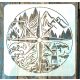 iránytű, Navigátor mintás műanyag sablon, 30x30 cm-es DIY festő stencil 