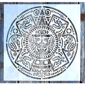   Azték, Maja  mintás műanyag sablon, 30x30 cm-es DIY festő stencil 