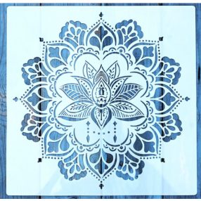   Mandala, lótusz mintás műanyag sablon, 30x30 cm-es DIY festő stencil 