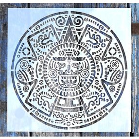   Azték, Maja  mintás műanyag sablon, 30x30 cm-es DIY festő stencil 