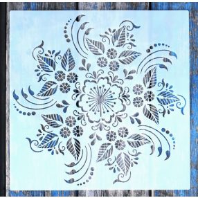   Mandala mintás műanyag sablon, 30x30 cm-es DIY festő stencil 