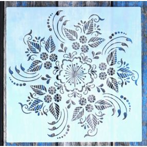   Mandala mintás műanyag sablon, 30x30 cm-es DIY festő stencil 