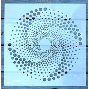   Geometriai mintás műanyag mandala sablon, 30x30 cm-es DIY festő stencil 