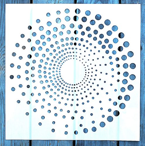 Geometriai mintás műanyag mandala sablon, 30x30 cm-es DIY festő stencil 