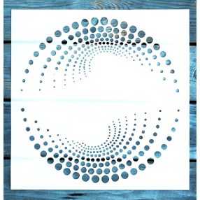   Geometriai mintás műanyag mandala sablon, 30x30 cm-es DIY festő stencil 