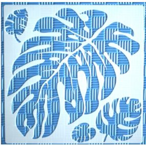   trópusi levél mintás műanyag sablon, 30x30 cm-es DIY festő stencil 
