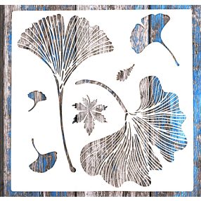   levél mintás műanyag mandala sablon, 30x30 cm-es DIY festő stencil 