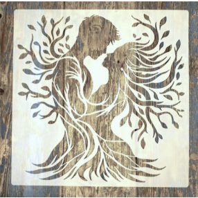    szerelem mintás műanyag sablon, 30x30 cm-es DIY festő stencil 