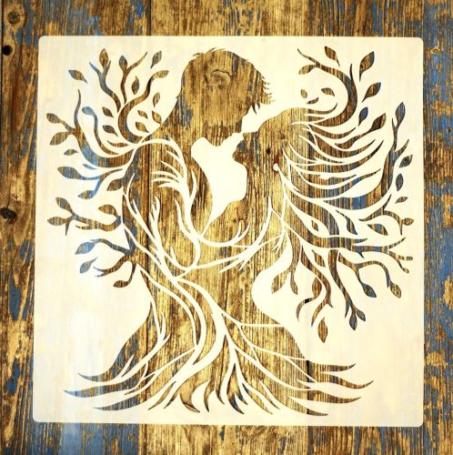  szerelem mintás műanyag sablon, 30x30 cm-es DIY festő stencil 