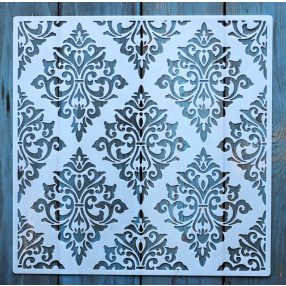   Barokk mintás műanyag fal  sablon, 30x30 cm-es DIY festő stencil 