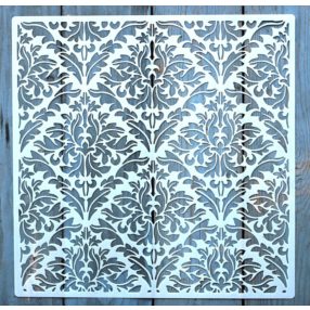   Barokk mintás műanyag fal  sablon, 30x30 cm-es DIY festő stencil 