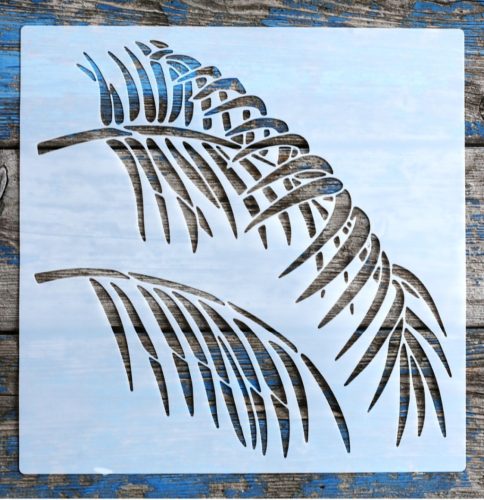 levél mintás műanyag fal  sablon, 30x30 cm-es DIY festő stencil 
