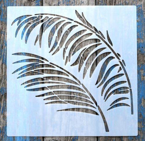 levél mintás műanyag fal  sablon, 30x30 cm-es DIY festő stencil 