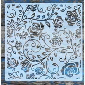   virág mintás műanyag festő sablon, 30x30 cm-es DIY stencil 