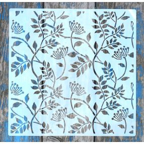   virág mintás műanyag festő sablon, 30x30 cm-es DIY stencil 