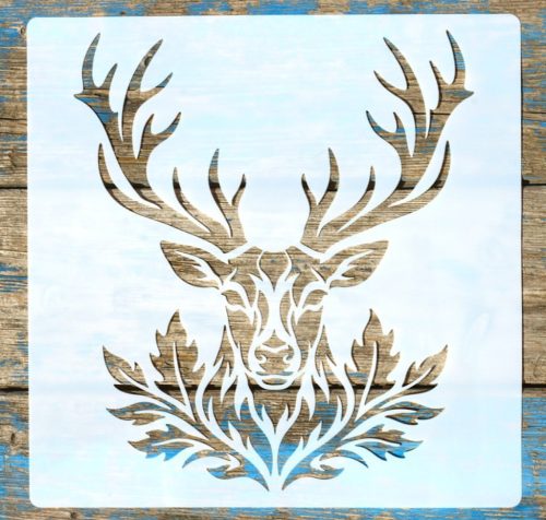szarvas mintás műanyag festő sablon, 30x30 cm-es DIY stencil 