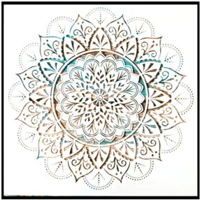   mandala mintás műanyag festő sablon, 30x30 cm-es DIY stencil 