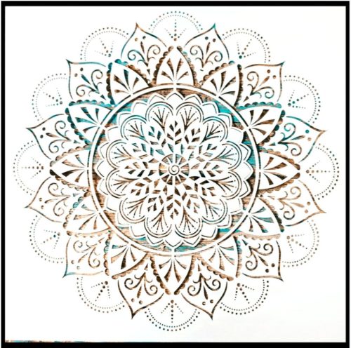 mandala mintás műanyag festő sablon, 30x30 cm-es DIY stencil 