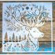  karácsony szarvas mintás műanyag festő sablon, 30x30 cm-es DIY stencil 