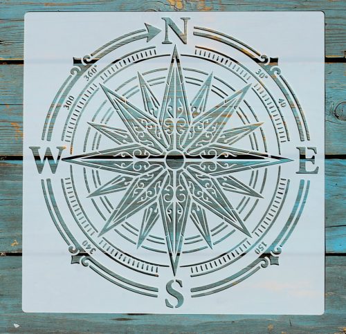 Navigátor, Iránytű  mintás sablon  30x30 cm-es DIY festő  stencil