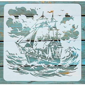 Vitorlás  mintás sablon  30x30 cm-es DIY festő  stencil