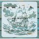 Vitorlás  mintás sablon  30x30 cm-es DIY festő  stencil