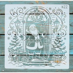 Mikulás  mintás sablon  30x30 cm-es DIY festő  stencil