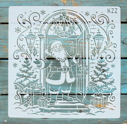 Mikulás  mintás sablon  30x30 cm-es DIY festő  stencil