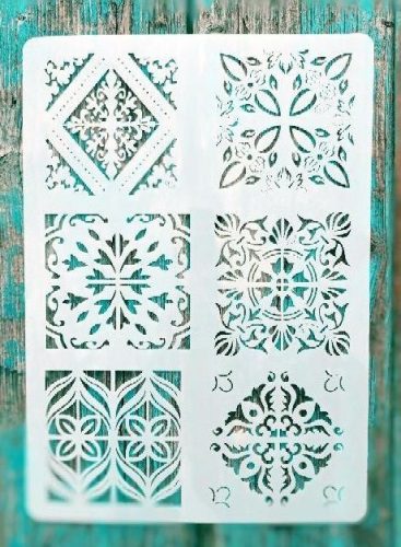 Csempe mintàs műanyag festősablon 21x30cm DIY stencil