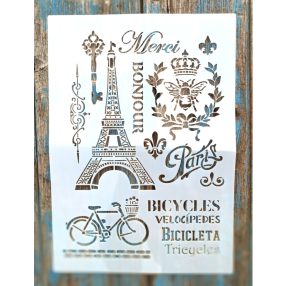    Eiffel tornyos műanyag festősablon 21x30cm-es DIY  stencil