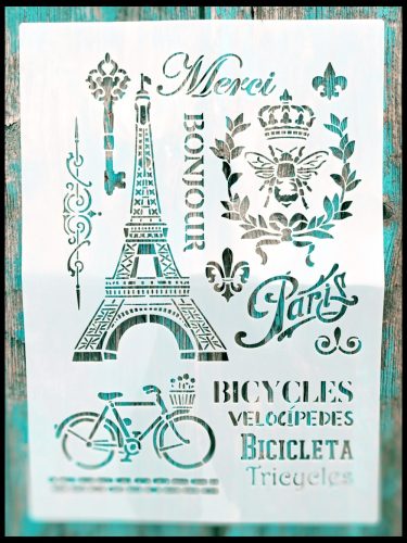 Eiffel tornyos műanyag sablon A4 21x30cm  stencil