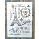  Eiffel tornyos műanyag festősablon 21x30cm-es DIY  stencil