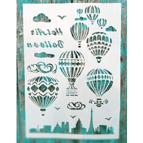   Hőlègballonos műanyag stencil 21x30 cm-es DIY festő sablon 