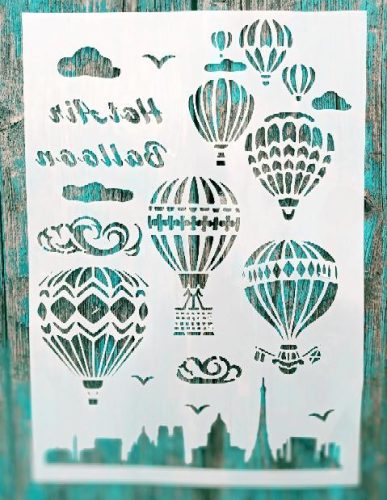 Hőlègballonos műanyag stencil 21x30 cm-es DIY festő sablon 