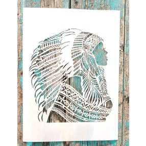 Indiànos  rétegző festő sablon 21x30 cm-es DIY stencil