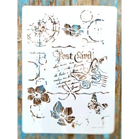 Post card műanyag festő sablon DIY posta stencil