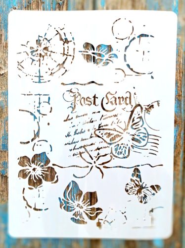 Post card műanyag festő sablon DIY posta stencil