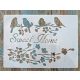  Sweet  home A4 21x30cm-es festősablon madaras DIY stencil