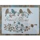  Sweet  home A4 21x30cm-es festősablon madaras DIY stencil
