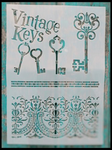 Vintage kulcsos sablon